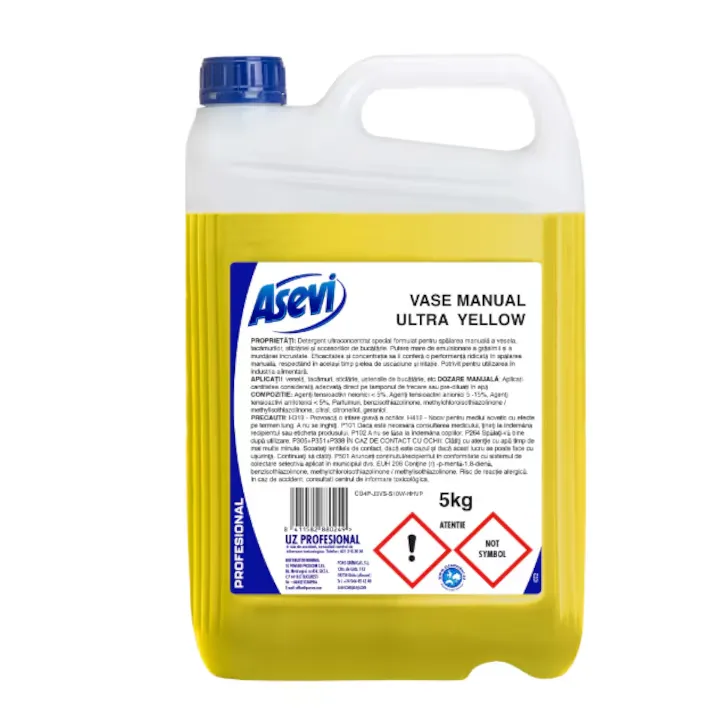Detergent vase manual Asevi Profesional Ultra Yellow, 5kg