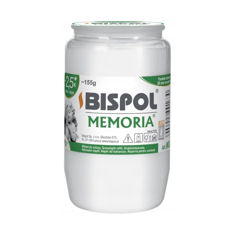Candelă rezervă Bispol WO3 cu ulei (alb) (~55 ore)