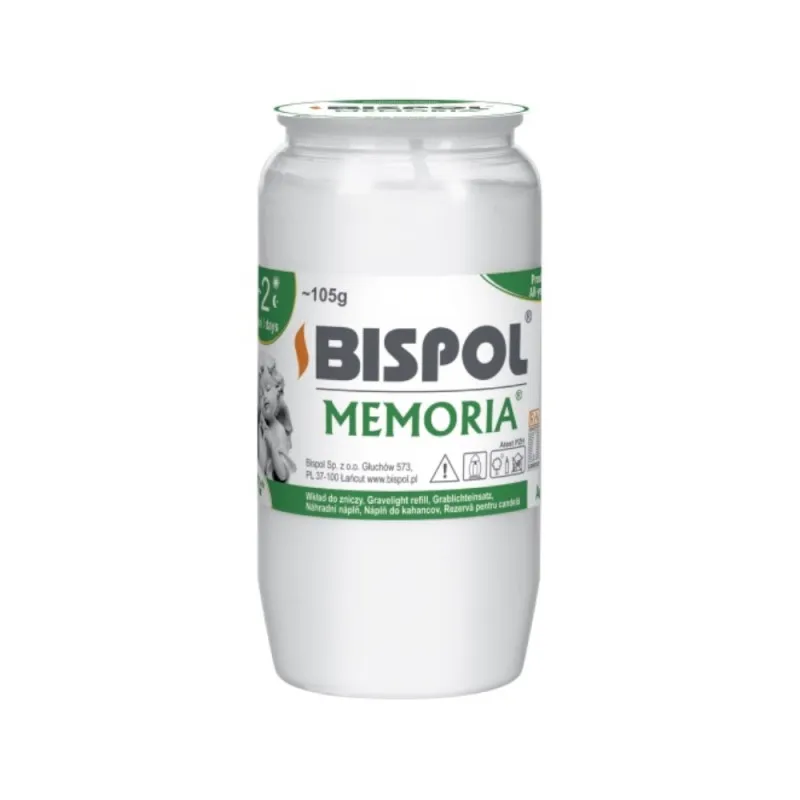 Candelă rezervă Bispol WO2 cu ulei (alb) (~45 ore)