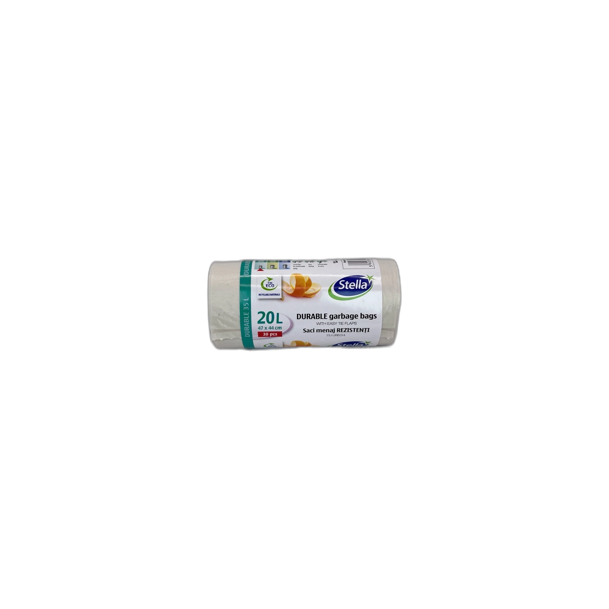 Saci menaj Stella cu urechi 20L (30 buc) – albi